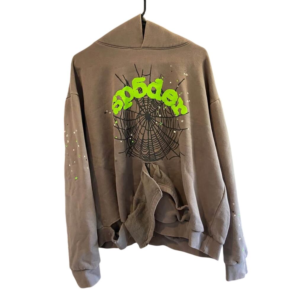 Sp5der mens M gray hoodie